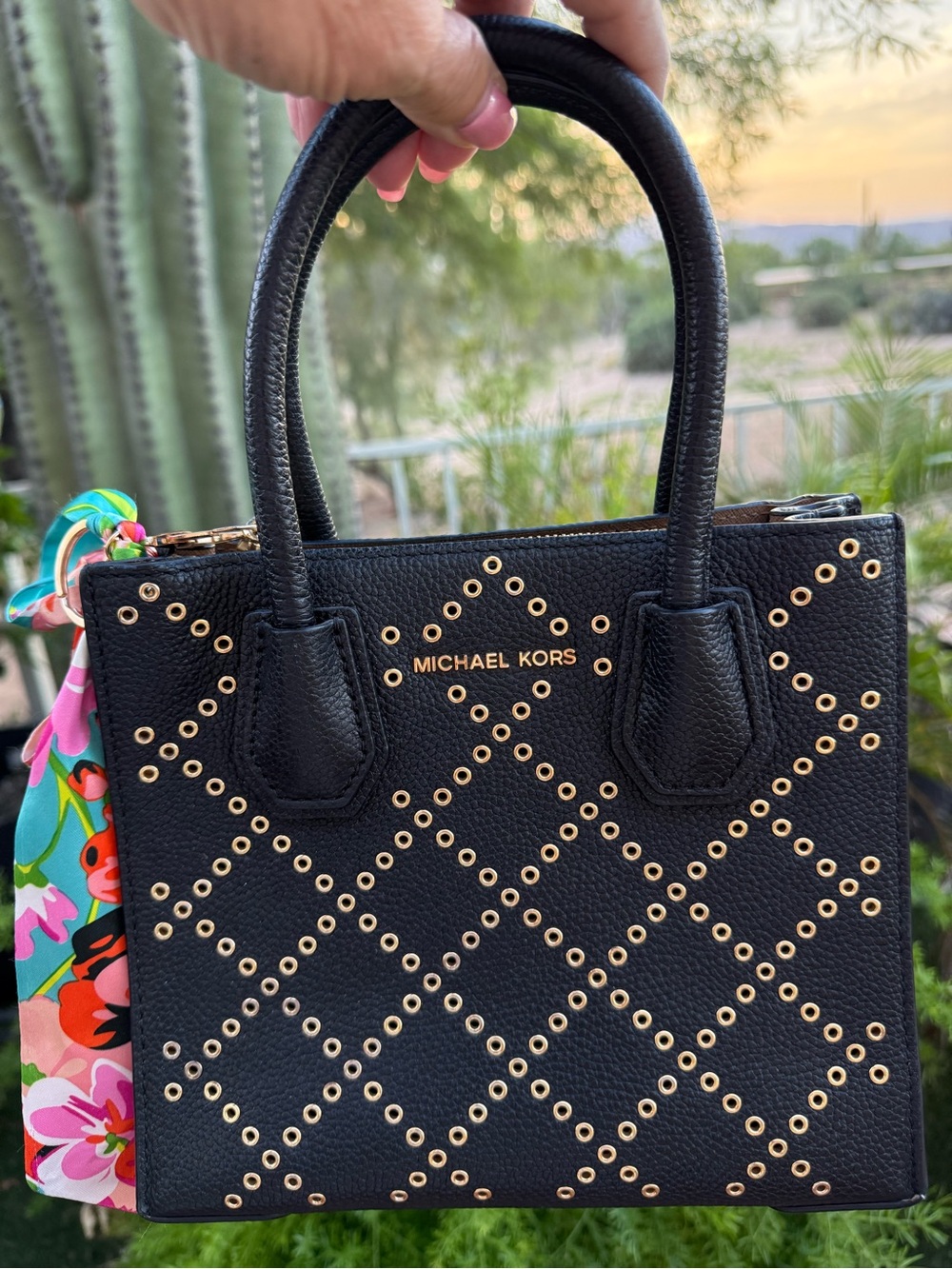MICHAEL KORS Black Studded Handbag